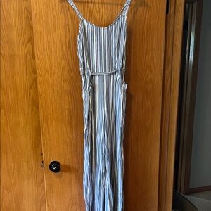 Hollister Blue and White Striped Jumpsuit